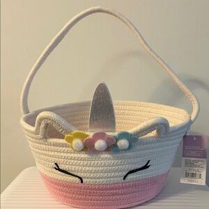 Spritz Unicorn Basket with Pink and White